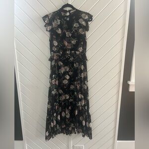 Floral Black Dress by Ellison